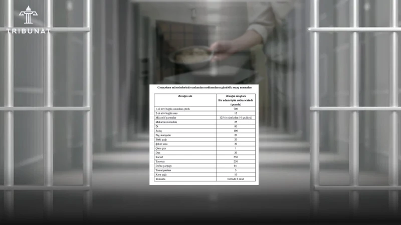 Həbs yerləri və cəzaçəkmə müəssisələrində qida təminatı problemi: Keyfiyyətsiz qanunvericilik yoxsa qüsurlu praktika?